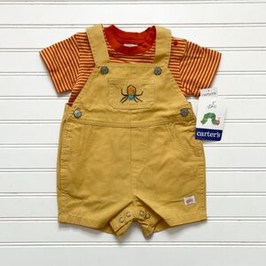 VINTAGE 🔥🔥🔥 CARTERS x ERIC CARLE NWT Very Busy Spider Overalls Set